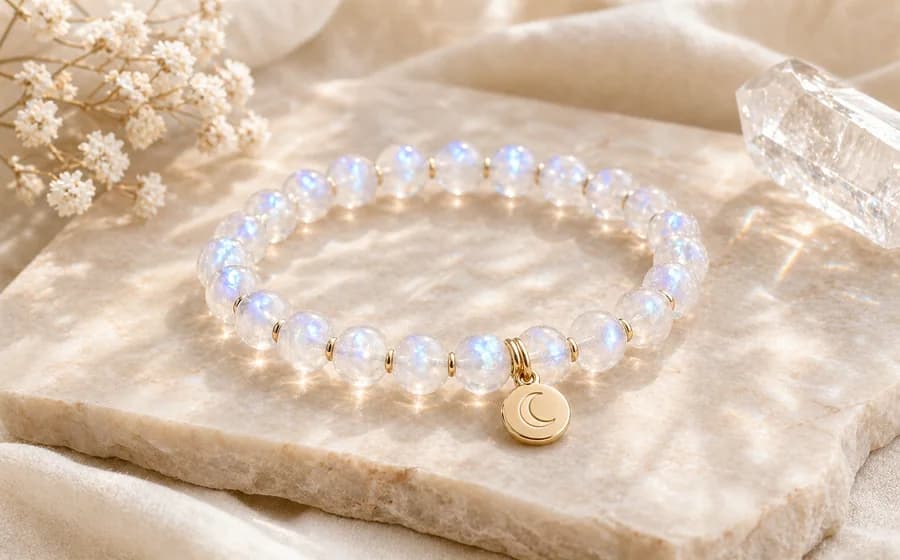 Moonstone pendant detail